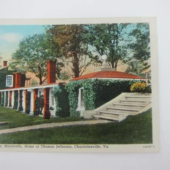 Vintage Postcard Charlottesville Virginia Jefferson Monticello Servants Quarters - Picture 3 of 15